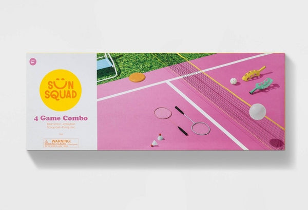 Sun Squad 4 Game Combo packaging with a pink playground design on a white background